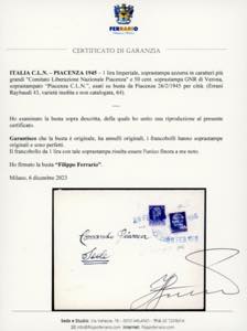 PIACENZA 1945 - 1 lira Imperiale, ... 