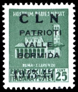 VALLE BORMIDA 1945 - 25 cent. Monumenti ... 