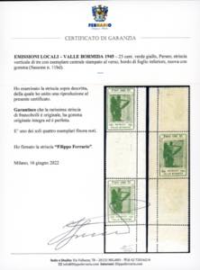 VALLE BORMIDA 1945 - 25 cent. ... 