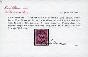 TRENTINO-ALTO ADIGE 1918 - 90 h. ... 