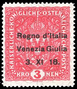VENEZIA GIULIA 1918 - 3 k. Soprastampato, ... 