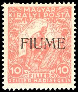 FIUME 1918 - 10 + 2 f. vermiglio ... 