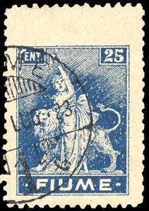 FIUME 1919 - 25 cent. Allegoria, carta A, ... 