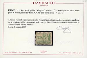 FIUME 1919 - 50 cent. Allegoria, ... 