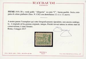 FIUME 1919 - 50 cent. Allegoria, ... 