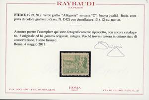 FIUME 1919 - 50 cent. Allegoria, ... 