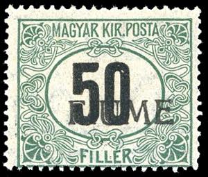 FIUME SEGNATASSE 1918 - 50 f., filigrana ... 