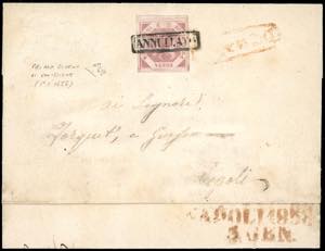 1858 - 2 grana rosa lillaceo, I tavola (5a), ... 