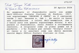 PECHINO 1917 - 8 cents su 5 cent. ... 