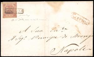 1858 - 2 grana lilla rosa, I tavola (5b), ... 