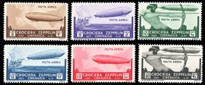 POSTA AEREA 1933 - Zeppelin, serie completa ... 