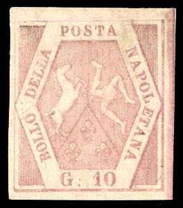 1858 - 10 grana rosa brunastro, I tavola ... 