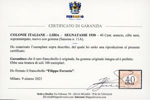 SEGNATASSE 1930 - 40 cent. ... 