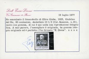 1925 - 60 cent. Giubileo, dent. 13 ... 