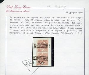 1858 - 20 grana rosa lillaceo, I ... 