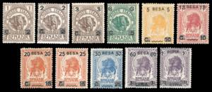 1923 - Elefanti e Leoni soprastampati in ... 