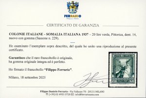 1937 - 20 lire Pittorica, dent. 14 ... 