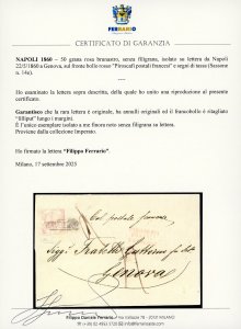 1860 - 50 grana rosa brunastro, ... 
