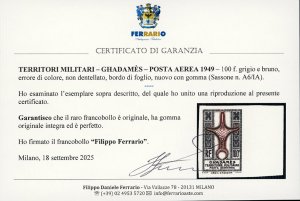 GHADAMES POSTA AEREA 1949 - 100 f. ... 