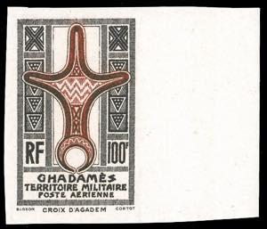 GHADAMES POSTA AEREA 1949 - 100 f. grigio e ... 