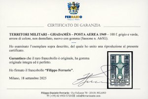 GHADAMES POSTA AEREA 1949 - 100 f. ... 