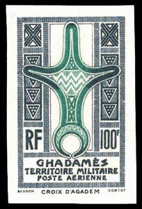 GHADAMES POSTA AEREA 1949 - 100 f. grigio e ... 