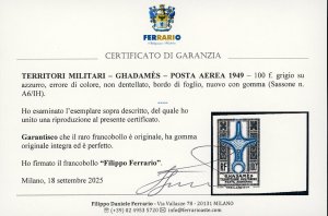 GHADAMES POSTA AEREA 1949 - 100 f. ... 