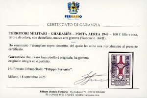 GHADAMES POSTA AEREA 1949 - 100 f. ... 