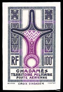 GHADAMES POSTA AEREA 1949 - 100 f. grigio e ... 