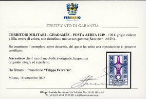 GHADAMES POSTA AEREA 1949 - 100 f. ... 