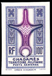 GHADAMES POSTA AEREA 1949 - 100 f. grigio ... 