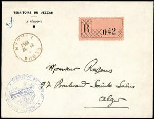 FEZZAN 1950 - Lettera raccomandata in ... 