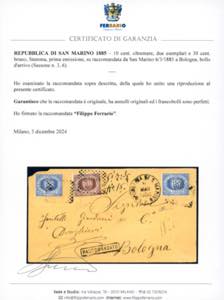 1885 - 10 cent. oltremare, due ... 