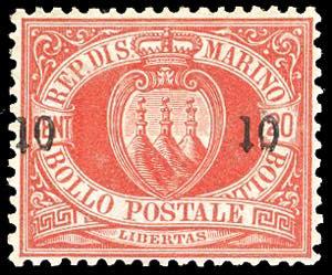 1892 - 10 cent. su 20 cent., soprastampato ... 