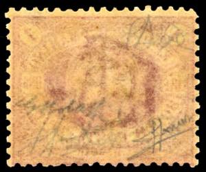 1892 - 1 lira carminio su giallo ... 