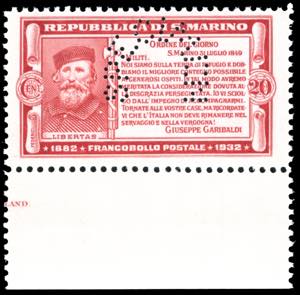 1932 - 20 cent. carminio Garibaldi, ... 