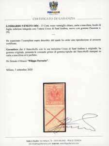 1854 - 15 cent. rosso vermiglio ... 