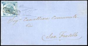 1860 - 1/2 tornese azzurro vivo Trinacria ... 