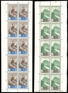 1949 - 100 e 200 lire Paesaggi, minifogli di ... 