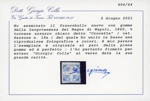 1860 - 1/2 tornese azzurro chiaro ... 