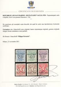 1924 - Soprastampati, serie ... 