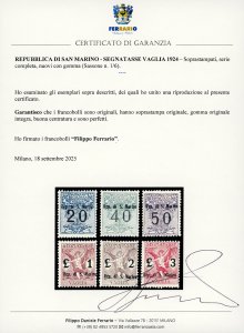 1924 - Soprastampati, serie ... 