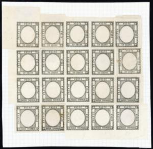 1861 - Prova della pietra in nero con due ... 