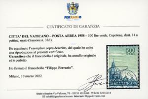 POSTA AEREA 1958 - 500 lire ... 