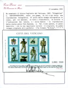 FOGLIETTI 1987 - OLYMPHILEX, ... 