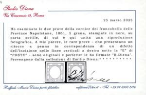 1861 - 5 grana, prova di stampa in ... 