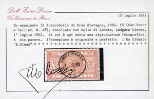 GRAN BRETAGNA 1882 - 5 £ Regina ... 