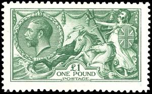 GRAN BRETAGNA 1913 - 1 £ Cavalli Marini ... 