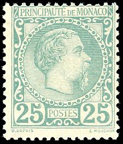 MONACO 1885 - 25 cent. Carlo III (6), nuovo, ... 