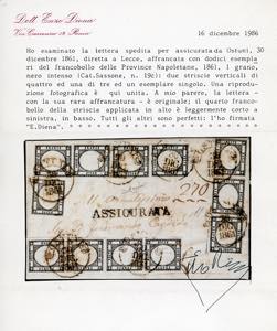 1861 - 1 grano nero intenso (19c), ... 